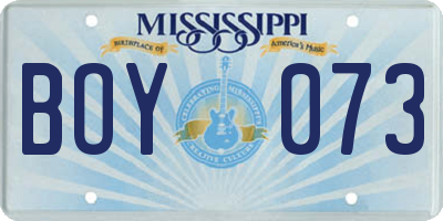 MS license plate BOY073