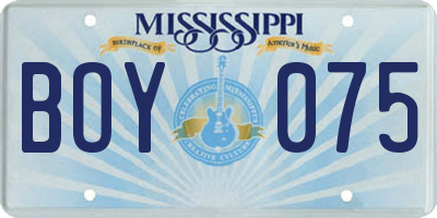 MS license plate BOY075