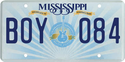 MS license plate BOY084
