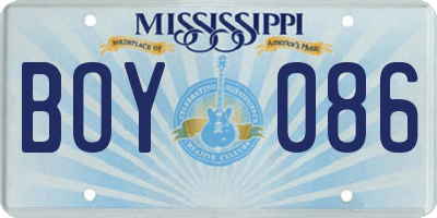 MS license plate BOY086