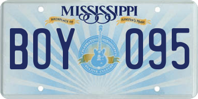 MS license plate BOY095