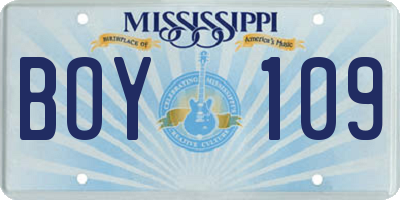 MS license plate BOY109