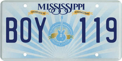 MS license plate BOY119