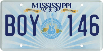 MS license plate BOY146