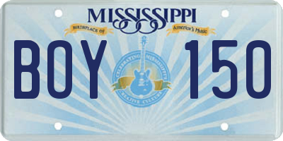 MS license plate BOY150