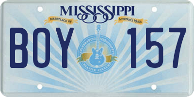 MS license plate BOY157