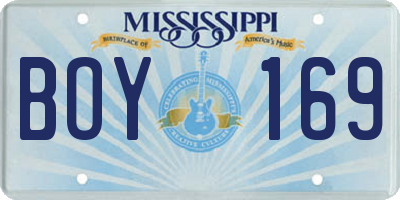 MS license plate BOY169