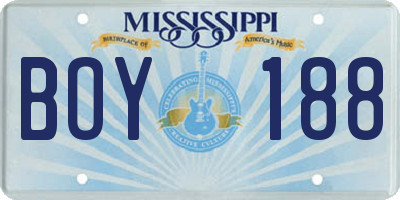 MS license plate BOY188