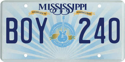 MS license plate BOY240