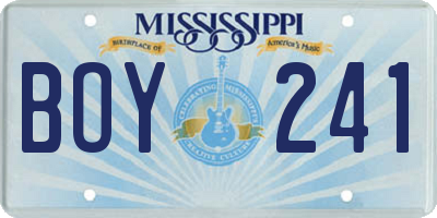 MS license plate BOY241