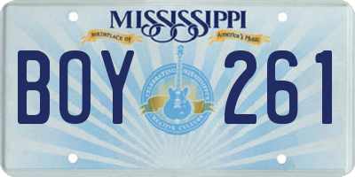 MS license plate BOY261