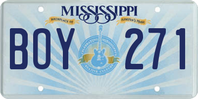 MS license plate BOY271