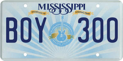 MS license plate BOY300