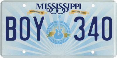 MS license plate BOY340