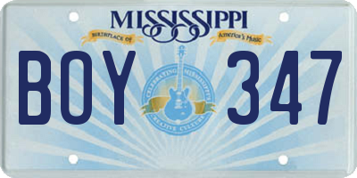 MS license plate BOY347