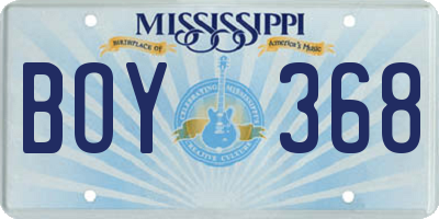 MS license plate BOY368