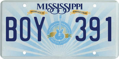 MS license plate BOY391