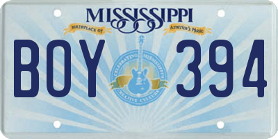 MS license plate BOY394