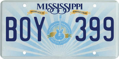 MS license plate BOY399