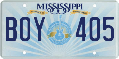 MS license plate BOY405