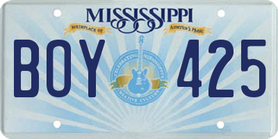 MS license plate BOY425