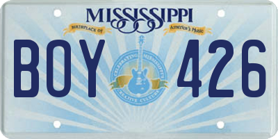 MS license plate BOY426