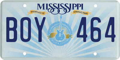 MS license plate BOY464
