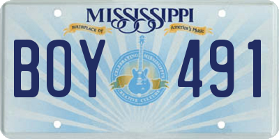 MS license plate BOY491
