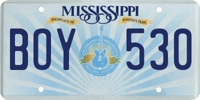 MS license plate BOY530