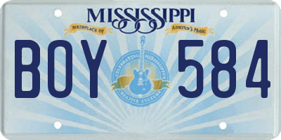 MS license plate BOY584