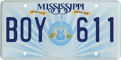 MS license plate BOY611