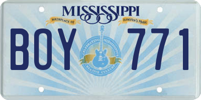 MS license plate BOY771