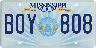 MS license plate BOY808