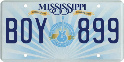 MS license plate BOY899