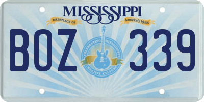 MS license plate BOZ339