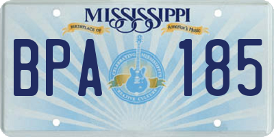 MS license plate BPA185