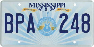 MS license plate BPA248