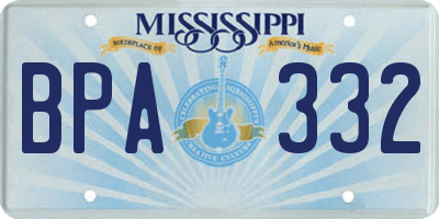 MS license plate BPA332