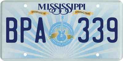 MS license plate BPA339
