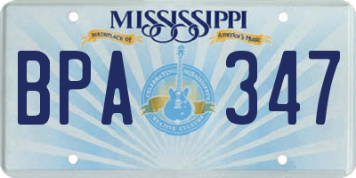 MS license plate BPA347