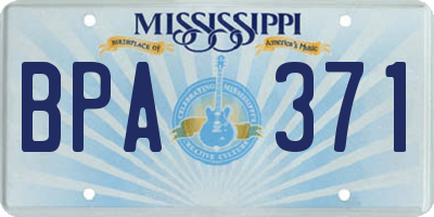 MS license plate BPA371