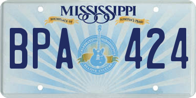 MS license plate BPA424