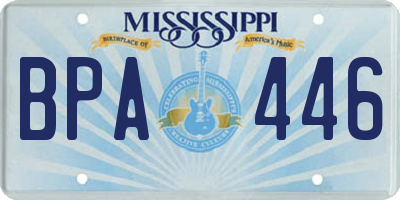 MS license plate BPA446