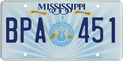 MS license plate BPA451