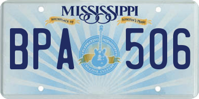 MS license plate BPA506