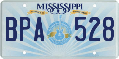 MS license plate BPA528