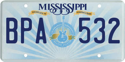MS license plate BPA532