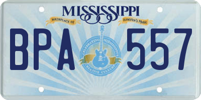 MS license plate BPA557