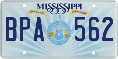 MS license plate BPA562