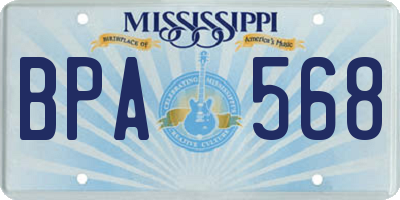 MS license plate BPA568
